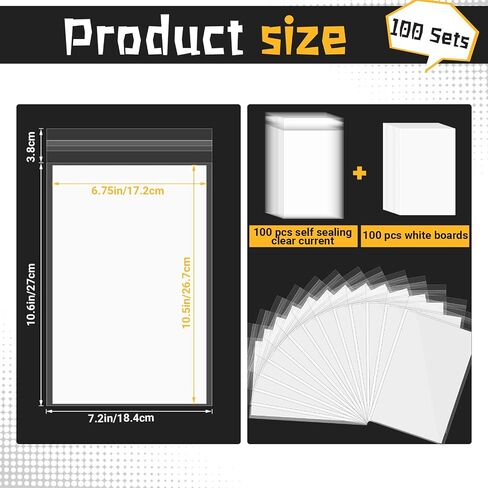 75 Sets Current Size Comic Book Bags and Boards, Reusable Transparent Comic Book Sleeves with Double-Sided White Cardboard Regular Comics Magazine Storage for Collector Small Business in Saudi Arabia