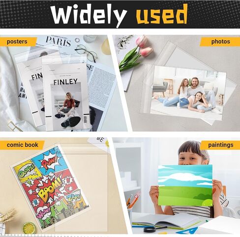75 Sets Current Size Comic Book Bags and Boards, Reusable Transparent Comic Book Sleeves with Double-Sided White Cardboard Regular Comics Magazine Storage for Collector Small Business in Saudi Arabia