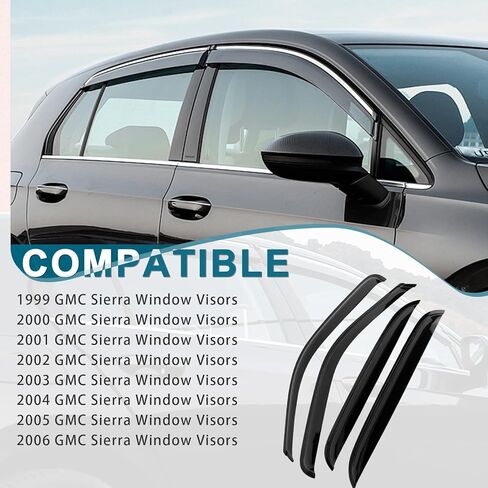 Window Visors Rain Guards Compatible with 2008-2011 Impreza and 2008-2014 WRX STI, Acrylic Window Vent Guard Shade Deflectors for Cars, Tape-On Vent Visors 4PC Set, Slim Style. in Kuwait