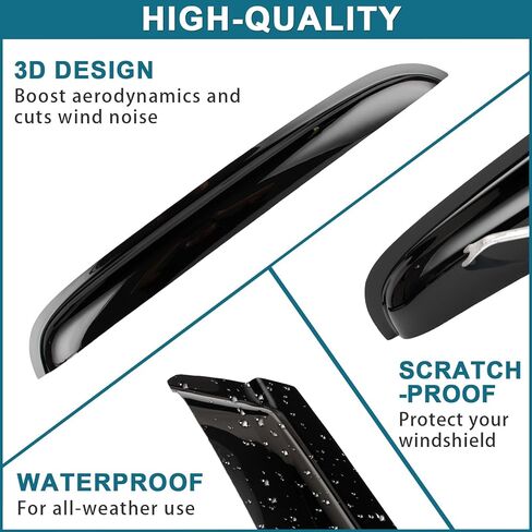Window Visors Rain Guards Compatible with 2008-2011 Impreza and 2008-2014 WRX STI, Acrylic Window Vent Guard Shade Deflectors for Cars, Tape-On Vent Visors 4PC Set, Slim Style. in Kuwait