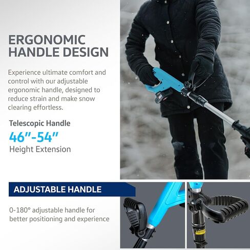 Snow Thrower/Handheld Electric Shovel, Cordless DC 20V, Removable Battery, Lightweight | 10" x 5" Clearing, 25' ft Throwing Distance, 300 lbs/Min in Kuwait