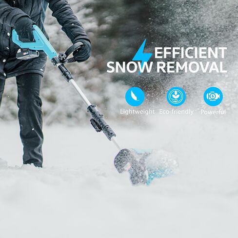Snow Thrower/Handheld Electric Shovel, Cordless DC 20V, Removable Battery, Lightweight | 10" x 5" Clearing, 25' ft Throwing Distance, 300 lbs/Min in Kuwait