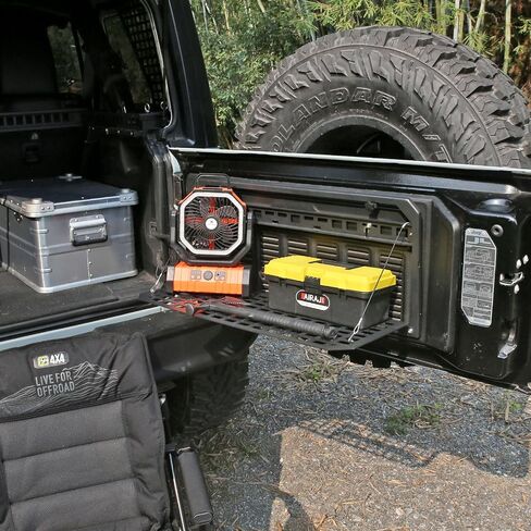 MAIKER Tailgate Table for Jeep Tailgate MOLLE Panel for 2007-2024 Jeep Wrangler JK JKU JL JLU Foldable Cargo Shelf Aluminum Alloy Storage Shelf (Not Fit JK Models with Stock Subwoofer) in Saudi Arabia