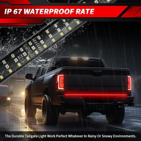 4WDKING شريط إضاءة للسرير الأبيض للشاحنة، 3 قطع شريط LED 60 بوصة، 270 مصباح LED نيون، IP68 مقاوم للماء، كابل تمديد لشاحنة بيك اب كامبر RV SUV Boat in Kuwait