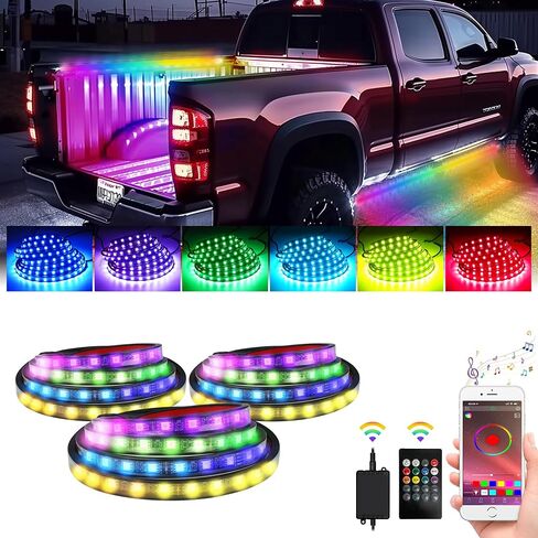 4WDKING White Bed Light Strip for Truck, 3PCS 60 inch LED Strip,270 LEDs Neon Accent Lights,IP68 Waterproof,Extension Cable for Pickup Truck Camper RV SUV Boat in Saudi Arabia