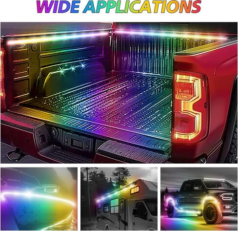 4WDKING White Bed Light Strip for Truck, 3PCS 60 inch LED Strip,270 LEDs Neon Accent Lights,IP68 Waterproof,Extension Cable for Pickup Truck Camper RV SUV Boat in Saudi Arabia