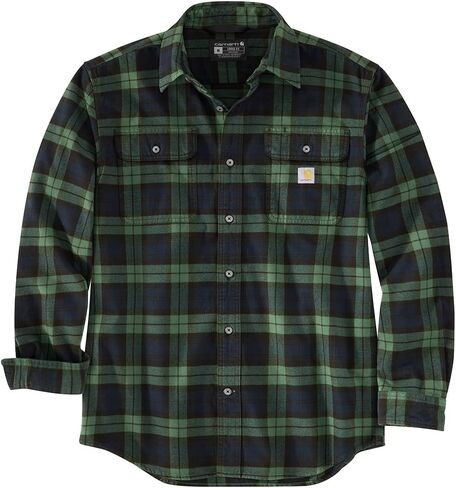Carhartt Men's Loose Fit Heavyweight Flannel Long-Sleeve Plaid Shirt, Navy in Saudi Arabia