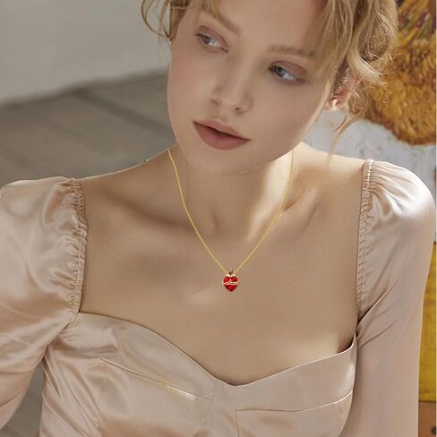 OHAYOO Sacred Heart of Jesus Necklace 925 Sterling Silver Cross Sacred Heart Necklace Inlaid Cubic Zirconia Christian Amulet Christian Gift in Kuwait