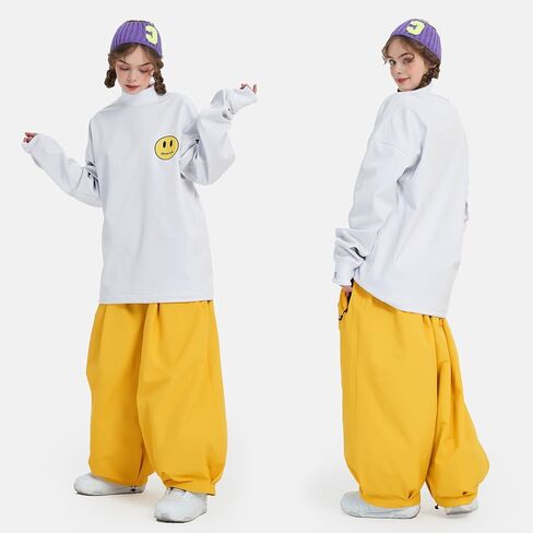 Womens Mens Baggy Snowboard Pants Winter Skiing Snowboards Pants Adult Waterproof Windproof Insulated Warm in Kuwait