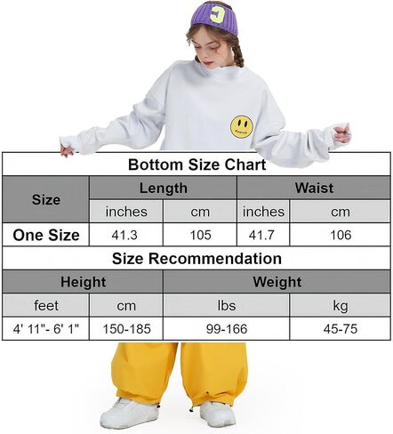 Womens Mens Baggy Snowboard Pants Winter Skiing Snowboards Pants Adult Waterproof Windproof Insulated Warm in Kuwait
