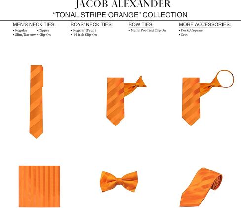Jacob Alexander Men's Stripe Tonal Zipper Neck Tie in Saudi Arabia