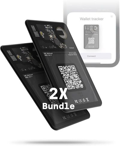 جهاز تعقب محفظة Aircard المربعة - مكتشف محفظة بلوتوث (4 عبوات) ابحث عن شبكتي متوافق مع ميزة بطاقة العمل NFC/QR Code in Kuwait