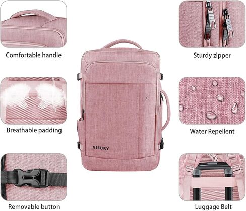 Travel Backpack, 30L Carry On Backpack, Flight Approved Personal Item Bag, Large Expandable Backpack for Men & Women, Luggage Backpack with Shoe Compartment, 15.6 Inch Laptop Backpack, Black in Saudi Arabia