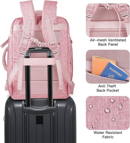 Travel Backpack, 30L Carry On Backpack, Flight Approved Personal Item Bag, Large Expandable Backpack for Men & Women, Luggage Backpack with Shoe Compartment, 15.6 Inch Laptop Backpack, Black in Saudi Arabia