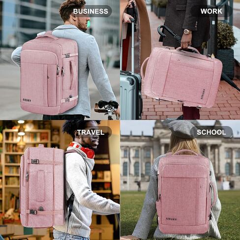 Travel Backpack, 30L Carry On Backpack, Flight Approved Personal Item Bag, Large Expandable Backpack for Men & Women, Luggage Backpack with Shoe Compartment, 15.6 Inch Laptop Backpack, Black in Saudi Arabia