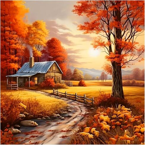 FHBUBPUP Fall Diamond Painting Kits for Adults, Pumpkin Halloween Diamond Art Kits, 5D DIY Full Drill Round Gem Art, Paint with Diamond Beads Craft Home Wall Decor 12x12 inch in Saudi Arabia