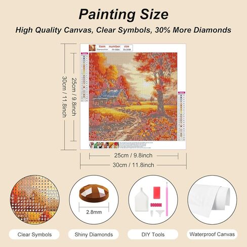 FHBUBPUP Fall Diamond Painting Kits for Adults, Pumpkin Halloween Diamond Art Kits, 5D DIY Full Drill Round Gem Art, Paint with Diamond Beads Craft Home Wall Decor 12x12 inch in Saudi Arabia