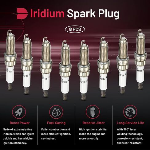 BDFHYK 93618 Platinum Iridium Spark Plugs Compatible with 2013-2016 Dodge Dart 2015-2018 Jeep Renegade 2017-2020 Fiat 124 Spider 2012-2019 Fiat 500 500L 500X 1.4L L4 SIKR9A7 68070507AC Set of 4 in Saudi Arabia