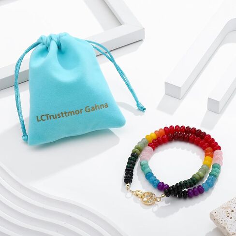 قلادة مطرزة بالأحجار الكريمة للنساء، قلادة بوهو ملونة من الخرز والحجر الطبيعي للشاطئ مطلية بالذهب عيار 18 قيراط مجوهرات صيفية مصنوعة يدويًا بنسبة 100% in Kuwait