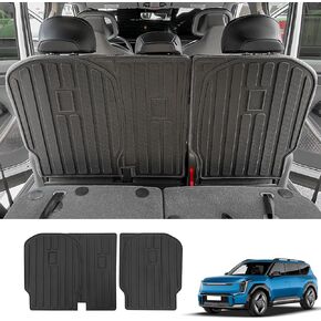 Rongtaod Trunk Mat Compatible with 2024 2025 Kia EV9 Cargo Mat Cargo Liner Trunk Liner Back Seat Cover Protector All Weather EV9 Accessories (Trunk Mat with Backrest Mats)