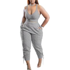 Women's Cotton Lounge Flared Legging Set Two Piece Outfits Basic Long Sleeve Crop Tops Low Rise Fold Over Yoga Pants