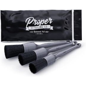 Professional Detailing Brush Set Ultra Soft Boars Hair Detailing Brushes 6 Pack, Detail Automotive Interior or Exterior, get Professional Results with Proper Detail Brushes Car Detailing