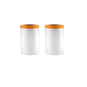 4 Roll Pretaped Masking Film,Tape and Drape,Painters Plastic with Tape，Prevent Dust Paint for Car，Furniture，Carpet，Floor，2 Roll 21.6 Inch X 65Ft，2 Roll 43.3 Inch X 65Ft