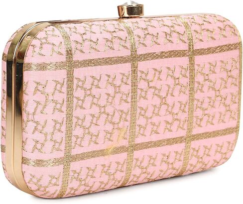 LONGING TO BUY Hand Crafted Designer Box Clutch For Women, Zari Embroidery Clutch For Women/Hand Clutch For Women in Saudi Arabia