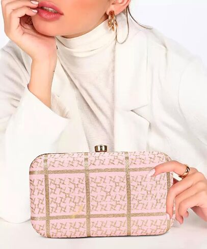 LONGING TO BUY Hand Crafted Designer Box Clutch For Women, Zari Embroidery Clutch For Women/Hand Clutch For Women in Saudi Arabia