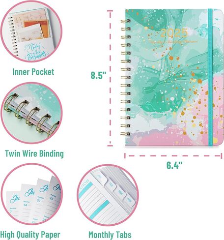 Mr. Pen- 2025 Planner, 6.4"x8.5", Garden Mint, 2025 Planner Weekly and Monthly, 2025 Weekly Planner 2025, 2025 Monthly Planner 2025 Calendar Monthly Planner 2025, 2025 Calendar Planner 2025 in Saudi Arabia