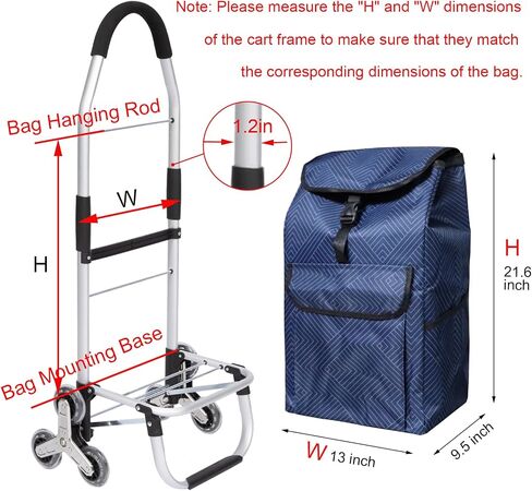 Replacement Bag for Shopping Cart - Waterproof Trolley Bags, 31L (Black) in Saudi Arabia