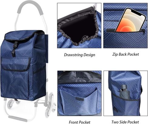 Replacement Bag for Shopping Cart - Waterproof Trolley Bags, 31L (Black) in Saudi Arabia