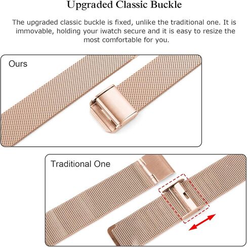 Compatible with Apple Watch Bands 41mm 38mm 40mm 42mm 44mm 45mm, Stainless Steel Metal Narrow Slim Thin Replacement Compatible for iWatch Series 9 8 7 6 5 4 3 2 1 SE Women, Rose Gold in Kuwait