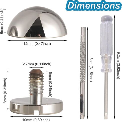 Notgia 8 Sets 12MM Purse Hardware Brass Studs for Clothing Rivets for Leather Purse Feet for Handbags Spikes and Studs for Repair and Decorate Clothing Shoes Belt Pet Collar Leather Craft (Gold) in Saudi Arabia