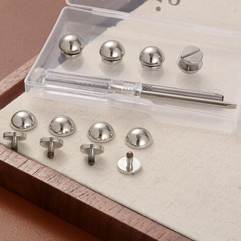 Notgia 8 Sets 12MM Purse Hardware Brass Studs for Clothing Rivets for Leather Purse Feet for Handbags Spikes and Studs for Repair and Decorate Clothing Shoes Belt Pet Collar Leather Craft (Gold) in Saudi Arabia