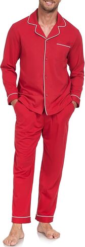COLORFULLEAF Men's Pajama Sets 100% Cotton Soft Breathable Long Sleeve Mens Sleepwear in Kuwait