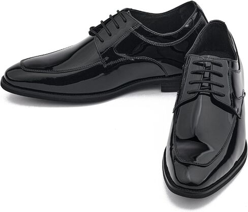 CALTO Men's Invisible Height Increasing Elevator Shoes - Patent Leather Formal Dress Oxfords - 2.8 Inches Taller in Saudi Arabia