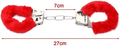 Stainless Steel Black Fluffy Handcuffs for Ankles and Wrist with Chain Set Fuzzy Sweater Hand Cuff Set for Adults Bedroom Hand Cuffs for Women Couples Qs54 in Saudi Arabia