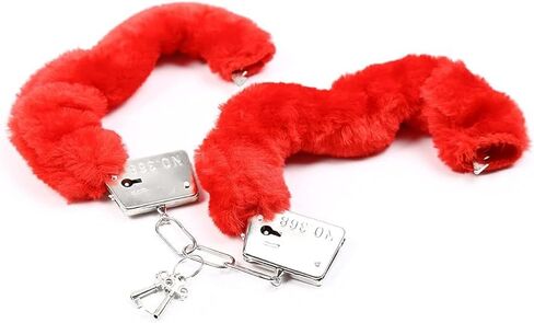 Stainless Steel Black Fluffy Handcuffs for Ankles and Wrist with Chain Set Fuzzy Sweater Hand Cuff Set for Adults Bedroom Hand Cuffs for Women Couples Qs54 in Saudi Arabia