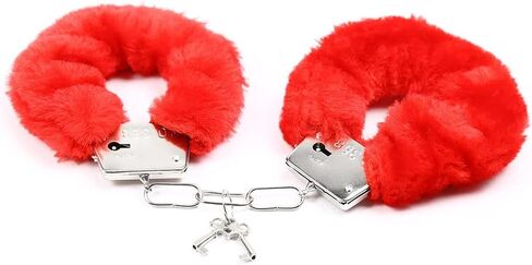 Stainless Steel Black Fluffy Handcuffs for Ankles and Wrist with Chain Set Fuzzy Sweater Hand Cuff Set for Adults Bedroom Hand Cuffs for Women Couples Qs54 in Saudi Arabia