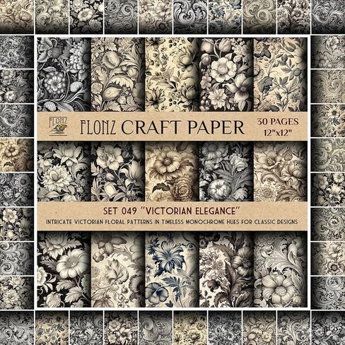 Scrapbook Paper (30 pages 12"x12") Lemon Grove: Vibrant Lemon Tree Patterns with Lush Green Leaves and Juicy Yellow Lemons FLONZ Vintage Styled Double Sided Paper Pad for Craft Cardmaking in Saudi Arabia