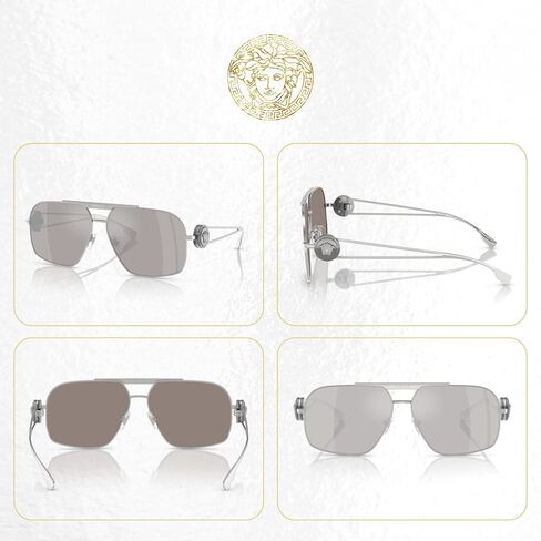 Versace VE2269 62MM Shield Sunglasses For Men + BUNDLE WIth Designer iWear Complimentary Eyewear Kit in Saudi Arabia
