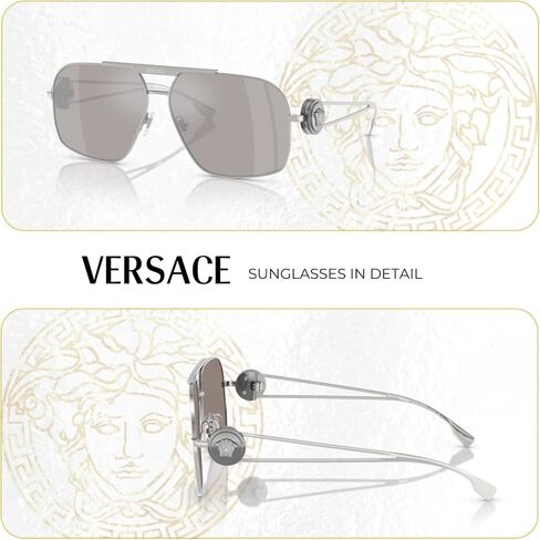 Versace VE2269 62MM Shield Sunglasses For Men + BUNDLE WIth Designer iWear Complimentary Eyewear Kit in Saudi Arabia