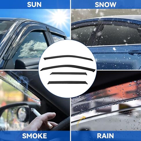 4pcs Front+Rear Smoke Tint Sun/Rain Guard Outside Mount Tape-On Vent Window Visors Compatible with 14-20 Impala New Body in Kuwait