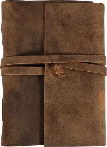 Refillable Leather Drawing Journal Daily Travel Diary, Antique Handmade Vintage Bound Rustic Writing Notebook, Genuine Leather, Unlined White Paper, Art Sketchbook, 6.5x8.5 Inches -Dark Brown in Saudi Arabia
