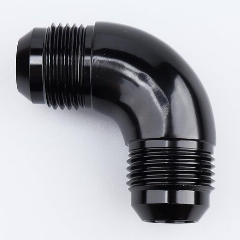 Aluminum 90 Degree Elbow -10 AN Male to 10AN Male Union Coupling Flare Fitting, AN10 One Piece Full Flow Adapter, Black in Saudi Arabia