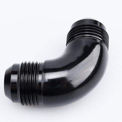 Aluminum 90 Degree Elbow -10 AN Male to 10AN Male Union Coupling Flare Fitting, AN10 One Piece Full Flow Adapter, Black in Saudi Arabia