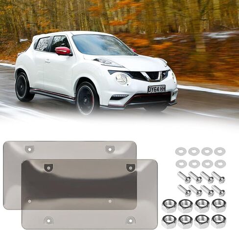 2-Pack Unbreakable Clear License Plate Frames, Slim Design, Rust-Proof Plasitc Holder, Fits All Standard Plates, Screws Included(Tape A) in Saudi Arabia