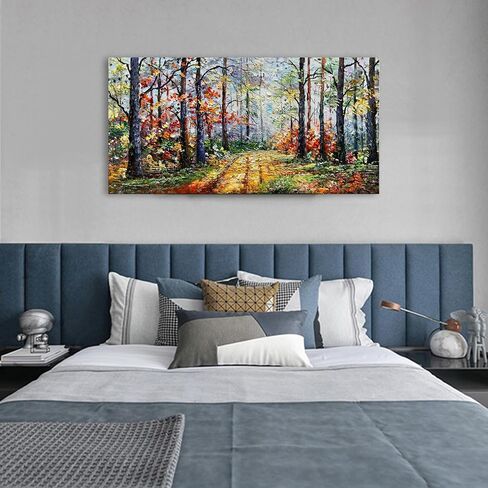Diathou Art Hand painted Seaside Town Landscape Oil Painting Modern Abstract Art Home Wall Deco art 30x45 inches in Kuwait