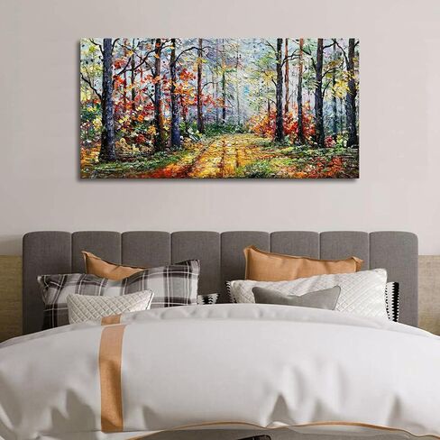 Diathou Art Hand painted Seaside Town Landscape Oil Painting Modern Abstract Art Home Wall Deco art 30x45 inches in Kuwait